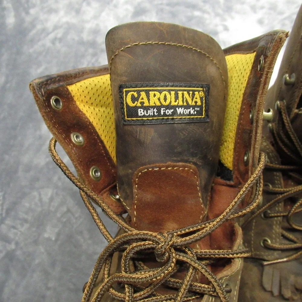 Carolina Mens Work Boots 8.5D Waterproof Composite Toe Brown Leather Lace Logger